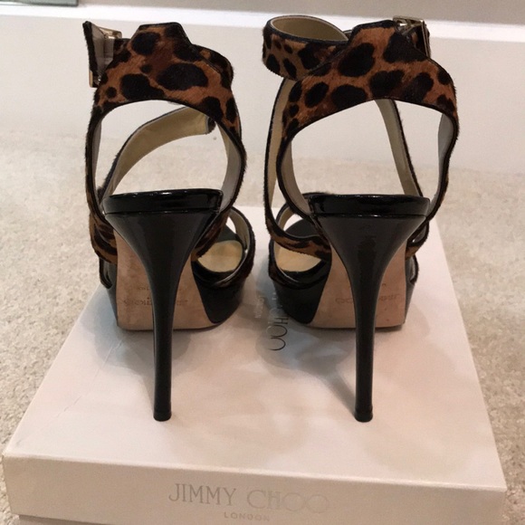 Jimmy Choo Leopard Print Platform Sandals - Picture 3 of 5